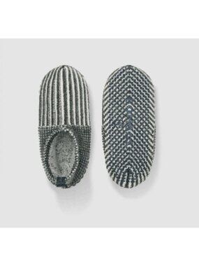 NWT Bombas Textured Gripper Slippers XS 6 Moss Gray Green Knit Wool Sock Booties
